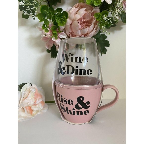 Wild Eye Designs Stemless 16oz Pink Mug Wine Set - Picture 5 of 9